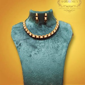 Shreemey Blue Pearl AD Necklace