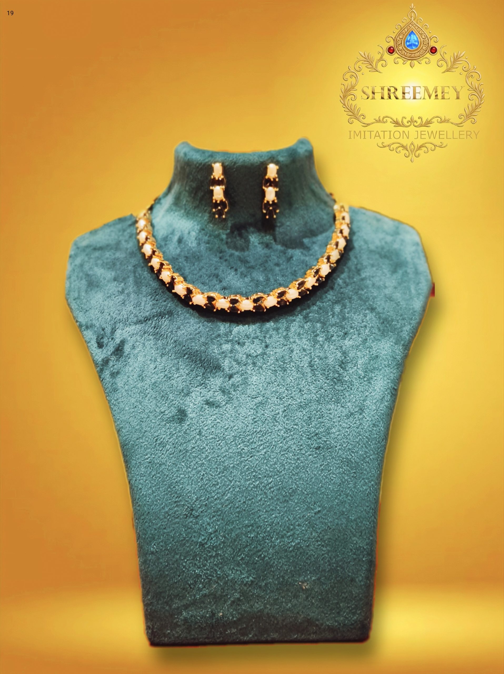 Shreemey Blue Pearl AD Necklace