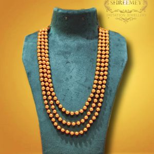 Shreemey Three Line Bor Mala Necklace