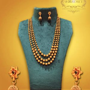 Shreemey Three Line Bor Mala Necklace 2