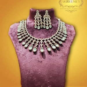 Shreemey Green Moon AD Necklace