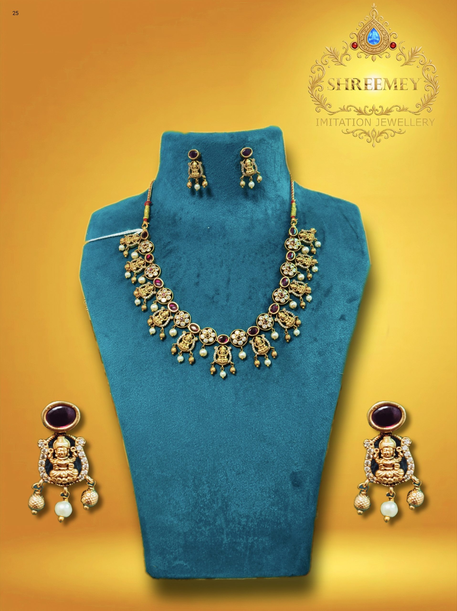 Shreemey Swarovski Temple Necklace