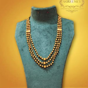 Shreemey Three Line Chakupara Bor Mala Necklace