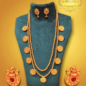 Shreemey Two Line Long Putali Necklace