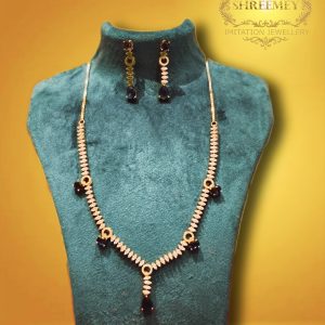 Shreemey White and Blue AD Necklace